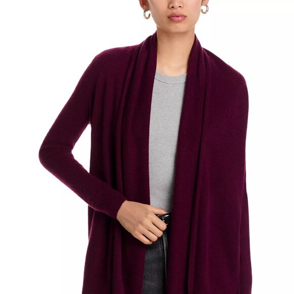 NEW$295 SAKS FIFTH AVENUE 100% Cashmere Long Open Front Knit Cardigan XS - Picture 15 of 15